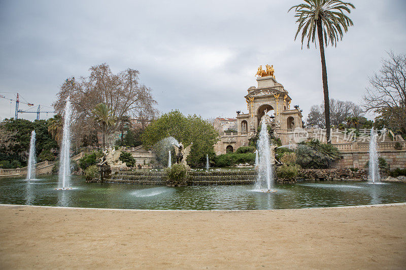 西班牙巴塞罗那，La ciutdelle公园的喷泉